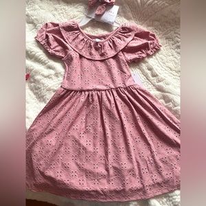 NWT Girls size 7 pink Tahari eyelet Easter dress